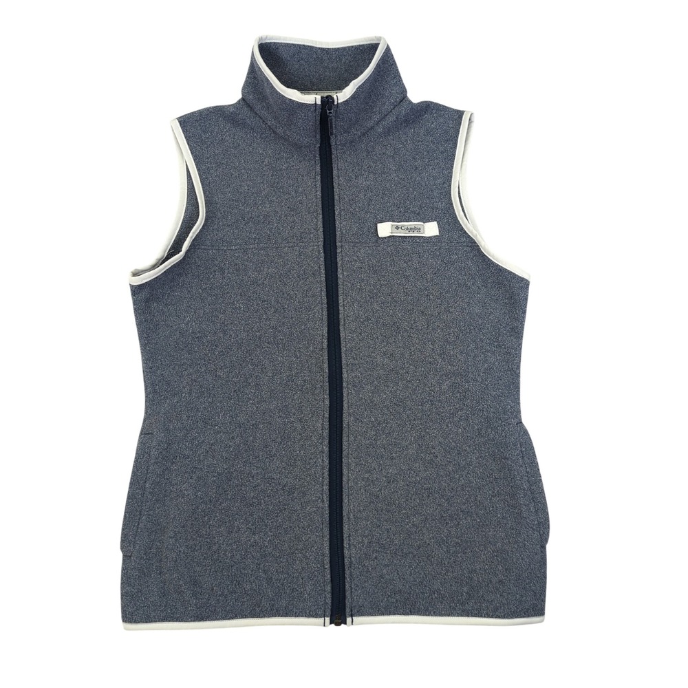 Columbia PFG Women's Vest XS Full Zip‎ Sleeveless Fleece Gray Outdoor Gorpcore
